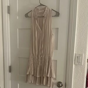 Michael Stars Cream Ruffled Mini Dress